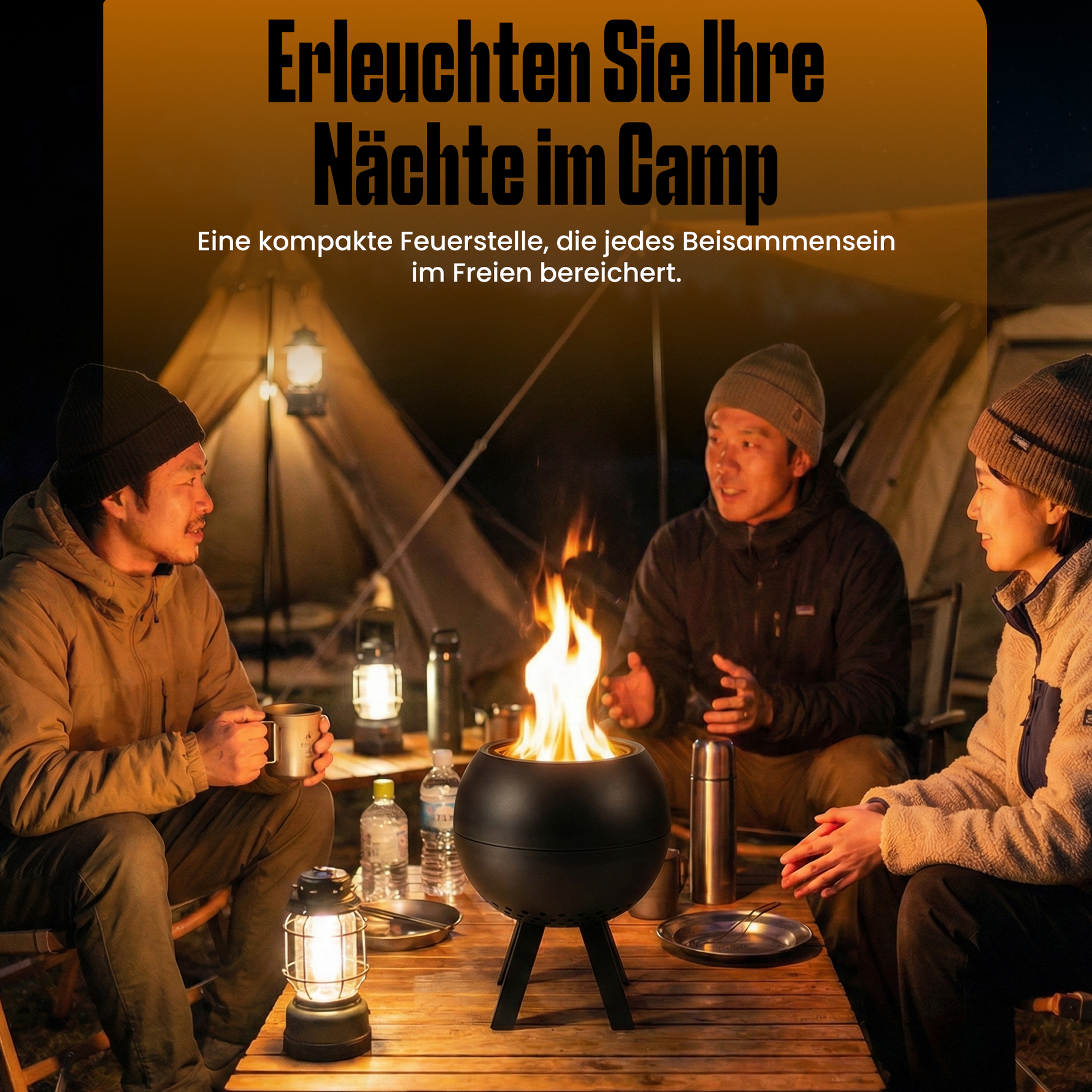 Tischfeuer Peluma Anwendung